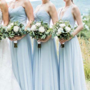 whisper blue bridesmaid dresses